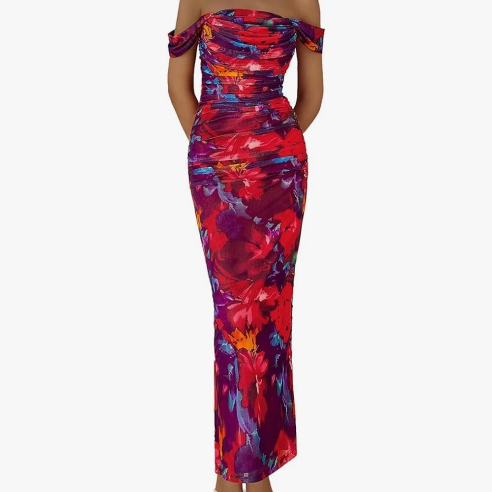 Floral Off-Shoulder Maxi Dress